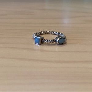 925 sterling silver ring 5.5-6, blue decoration